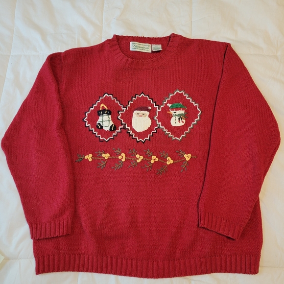 Shenanigans vintage woman Christmas sweater with embroidery size small - Picture 2 of 13